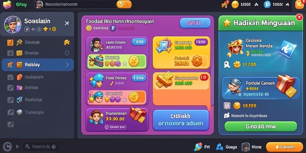 Screenshot menunjukkan antarmuka utama permainan yang menarik.