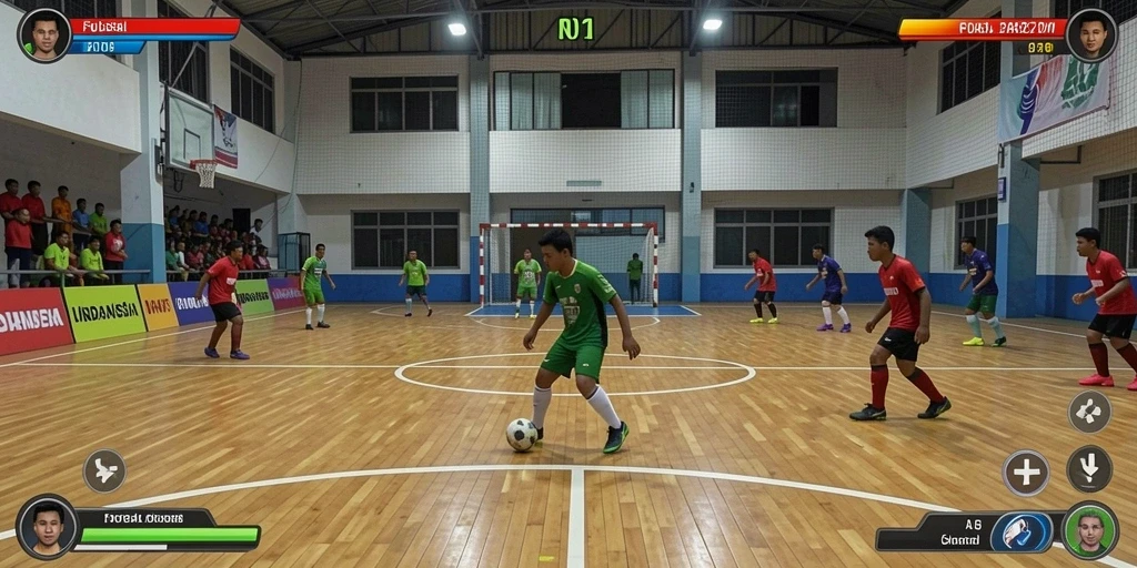 Screenshot 1 menunjukkan aksi seru dalam permainan.