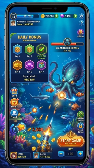 Cuplikan layar menu unduhan tangandewa untuk perangkat Android